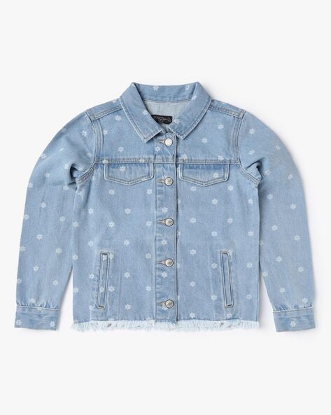 Embroidered denim jacket - Light denim blue/La Belle Vie - Kids | H&M IN