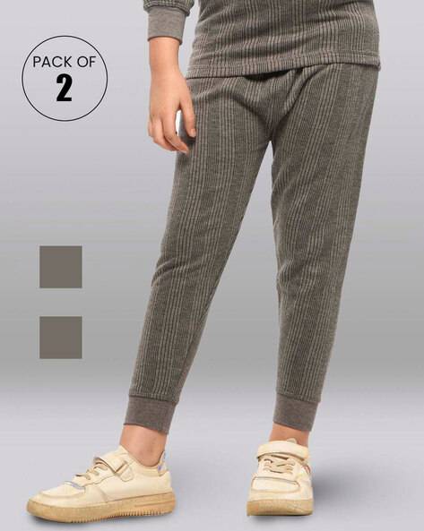 Pack of Striped Thermal Trousers