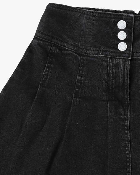 Woman Black Denim Skirt