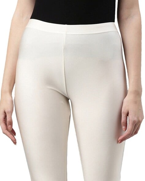 Buy Cream Leggings for Women by GO COLORS Online