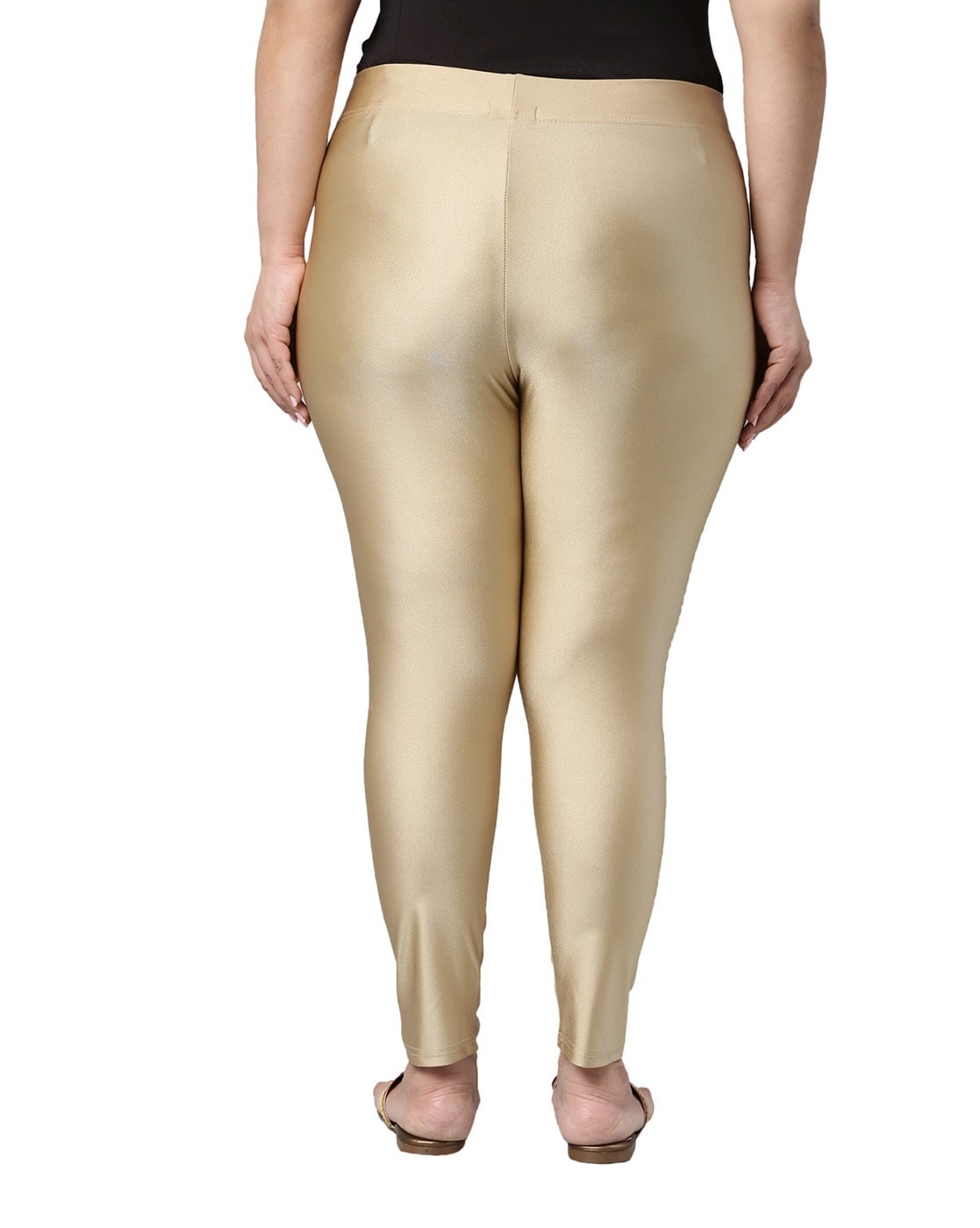 Buy Go Colors Women Silver Coloured Solid Churidar Length Shimmer Leggings  - Leggings for Women 19305264 | Myntra