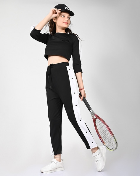 Buy Black Trousers & Pants for Girls by Lilpicks Online