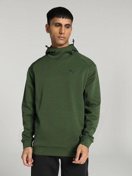 Olive green cheap puma hoodie