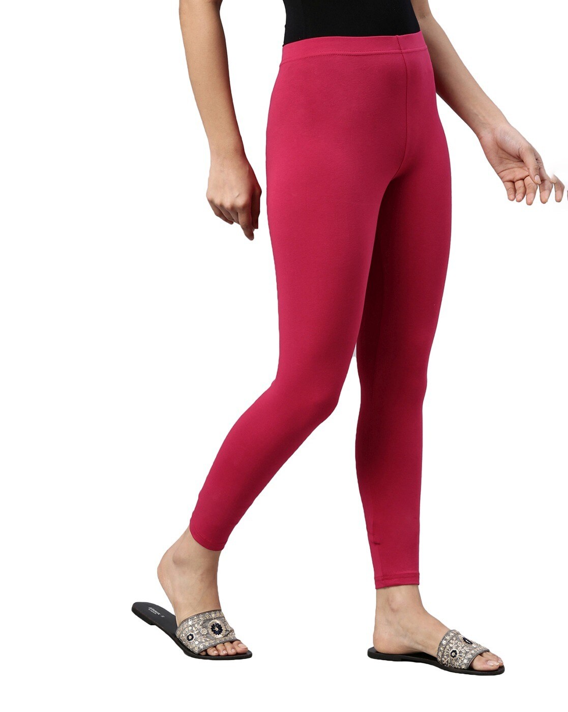 Buy Cream Leggings for Women by Jcss Online | Ajio.com