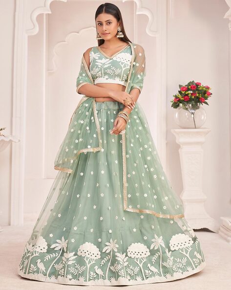 Buy Green Georgette Lehenga Choli (NWG-804) Online