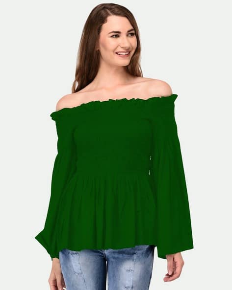 Buy Green Tops for Women by Patrorna Online - Main Image