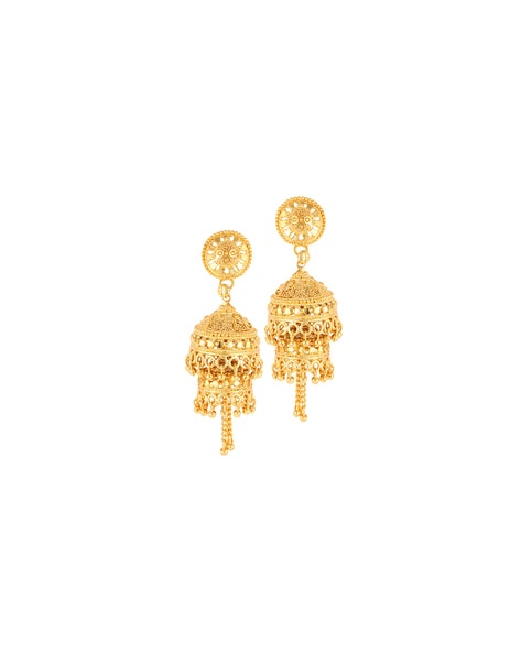 22K Yellow Gold & Enamel Jhumki Earrings (14.3gm) – Virani Jewelers