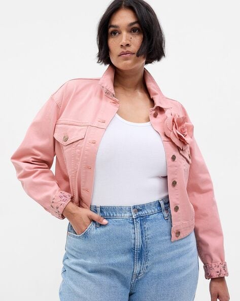 Dusky Pink Western Denim Jacket | J D Williams