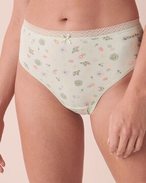 Buy La Vie En Rose Beige Lace Cheeky Panty Online
