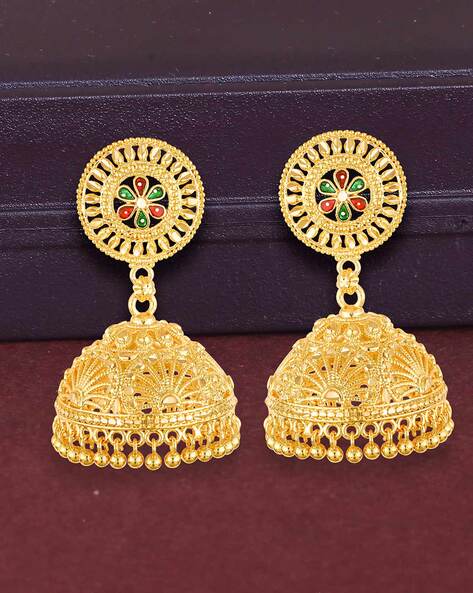 Gold-Plated Classic Jhumkas Earrings – Silvermerc Designs