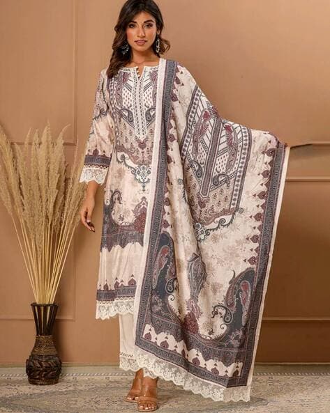 Paisley Print A-Line Kurta Set