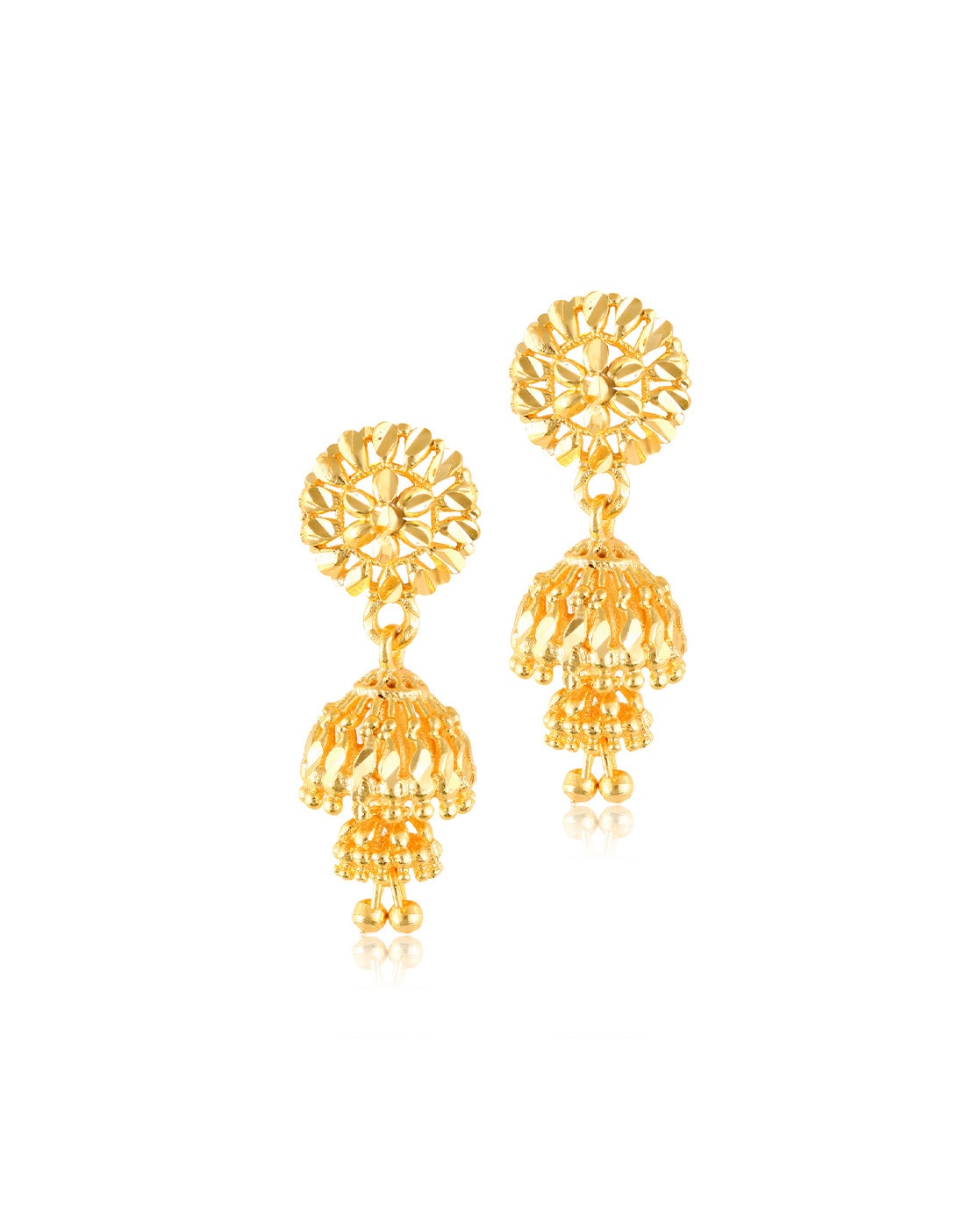 ETHNIC INDIA Wedding Gold Alloy 3 layer Jhumka Jhumki Earrings for Women  (EP2) : Amazon.in: Fashion