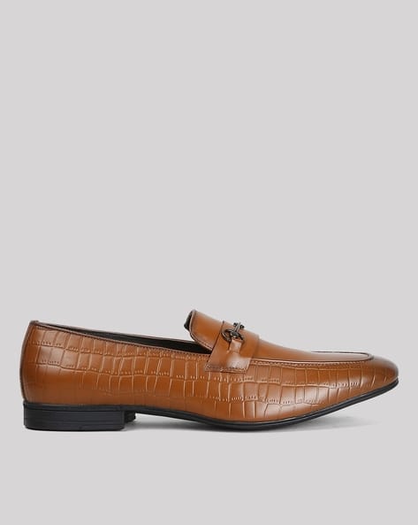 EAGLEWOOD LEATHERS Men Croc-Embossed Bit Loafers