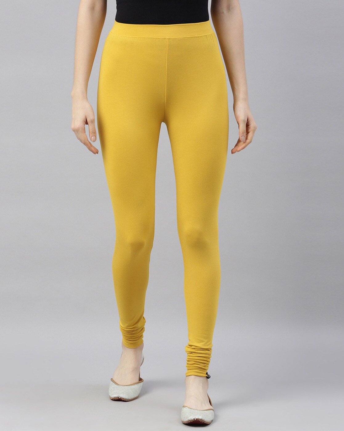 Buy Mustard Yellow Cotton Jersey Tights Online - Shop for W