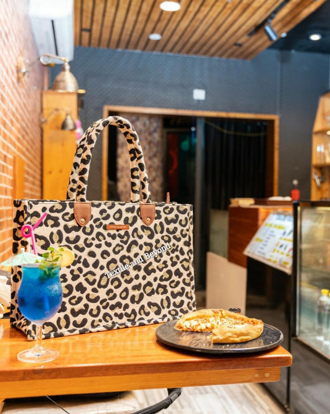 Textile And Beyond Leopard Print Tote Bag For Women (Multi, FS)