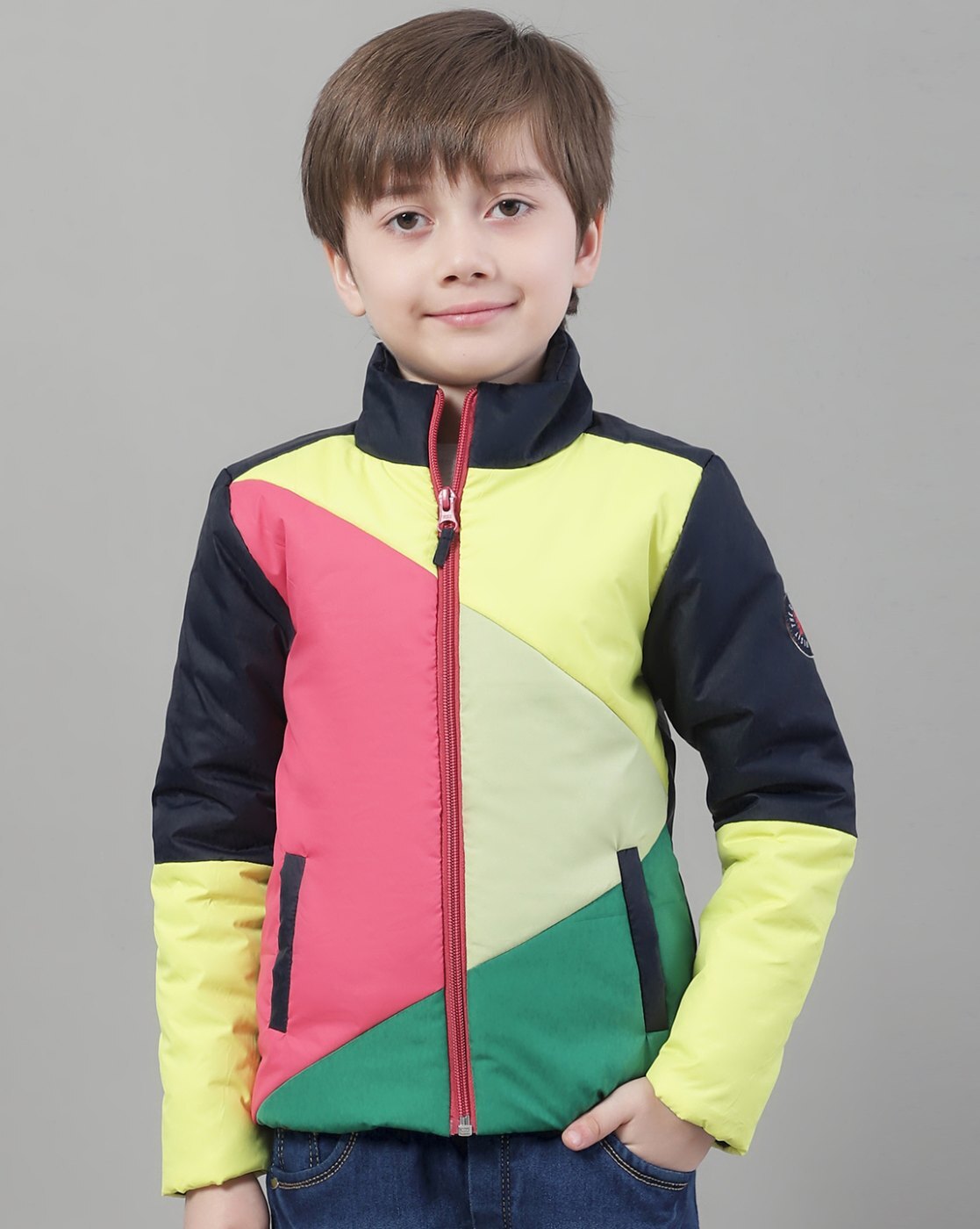 Colourblock Bomber Jacket with Insert Pockets