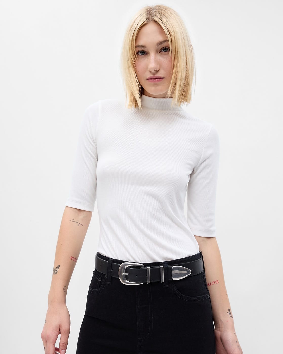 Women High-Neck Slim Fit Top