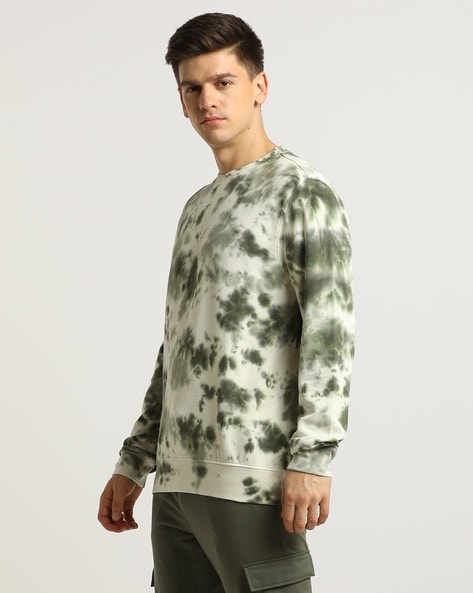 Mens tie store dye crewneck sweatshirt