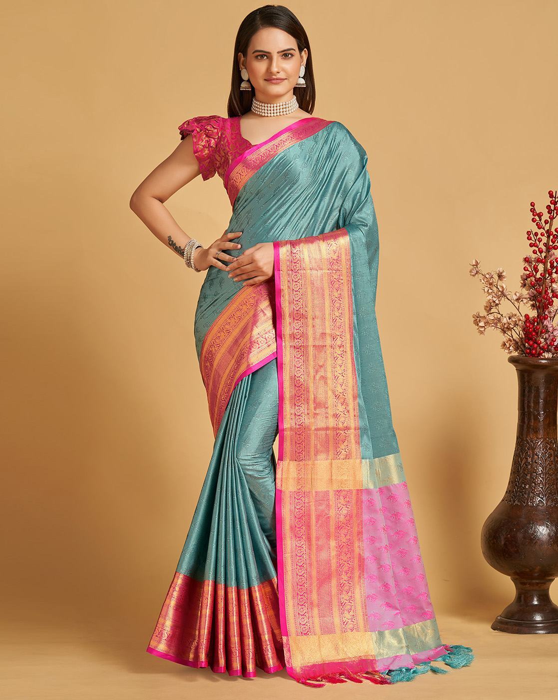 Buy Purple Sarees for Women by MORCHARI Online | Ajio.com