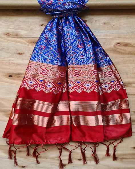 Patola Woven Art Silk Dupatta with Tassels Price in India