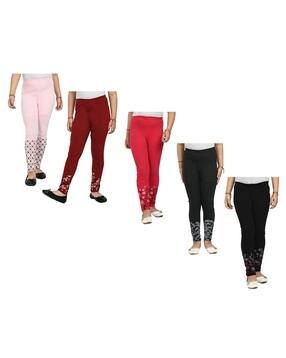 indiweaves Pack of 5 Leggings with Elasticated Waist-picture-15