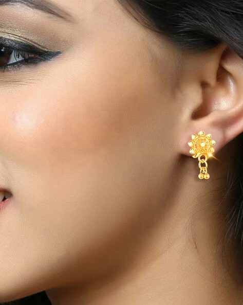 Buy Yellow Gold Earrings for Women by Candere By Kalyan Jewellers Online |  Ajio.com