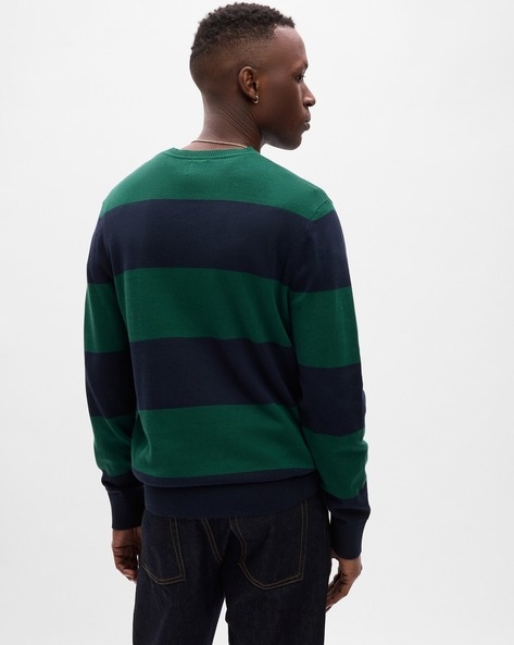 Green and navy sweater sale