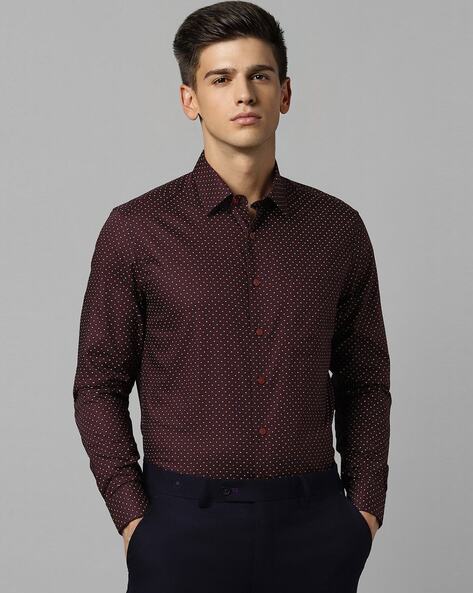 Louis Philippe Formal Shirts : Buy Louis Philippe Men Maroon