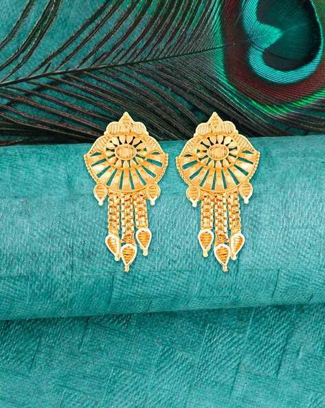 Crunchy Fashion New Collection Of Chandbali Earrings Gold- Plated Black  Colour RAE1245