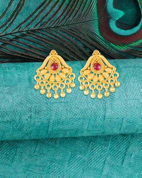 Buy Antique Chettinad Style Temple Jhumka Earrings Online - Aferando