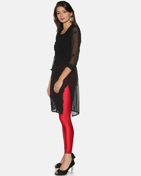 Buy Dark Red Leggings for Women by Twin Birds Online