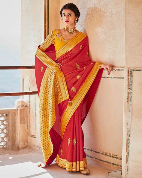 Georgette Fabric Wedding Wear Gorgeous Saree In Red Color