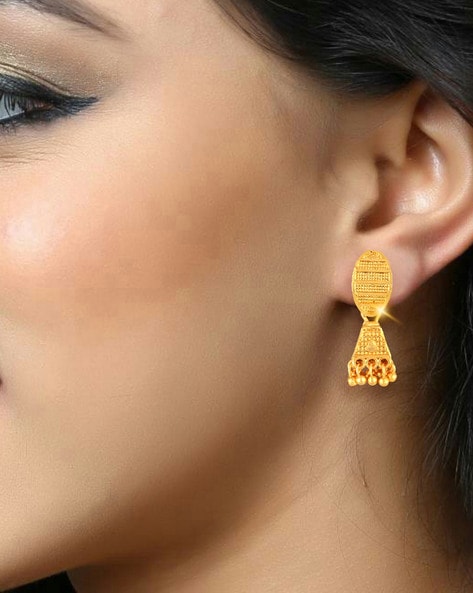 Buy Real Gold Design Daily Wear Gold Plated Hoop Jhumka Earrings Online