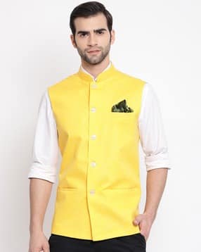 vastramay Slim Fit Nehru Jacket with Welt Pockets-picture-14