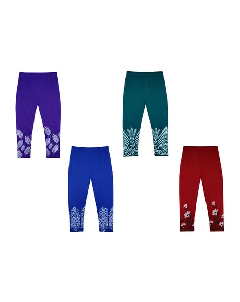 Buy Multicoloured Leggings for Girls by INDIWEAVES Online