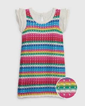 Girls A-Line Dress with Flutter Sleeves-image-15