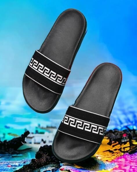 Buy Black White Flip Flop Slippers for Men by KAPANI FASHION