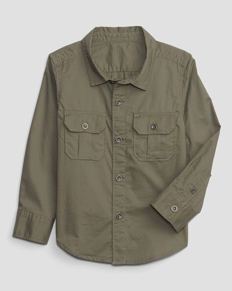 Buy Olive Green Shirts for Boys by Gap Kids Online | Ajio.com
