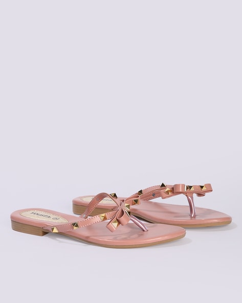 Nude leather best sale flip flops