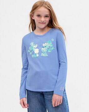 gap kids Sequin Round-Neck Cotton T-Shirt-picture-39