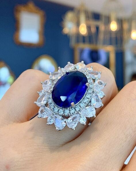 Cherish Engagement Ring Sterling Silver Blue Marquise Women Ginger Lyne  Collection - Walmart.com