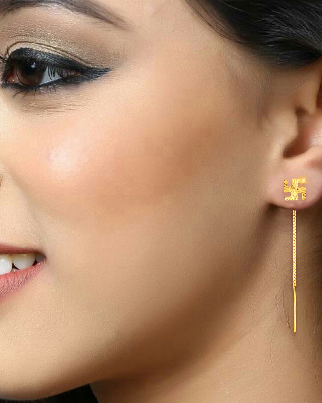 Swastik Earrings | Buy Silver Swastik Earrings Jewellery Online