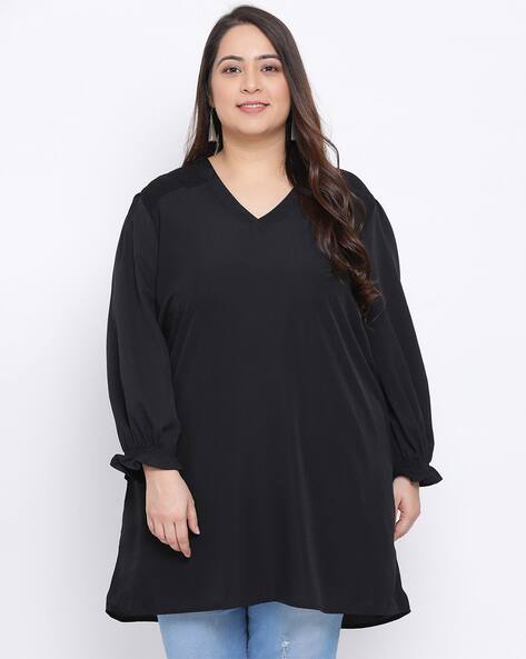 solid black tunic