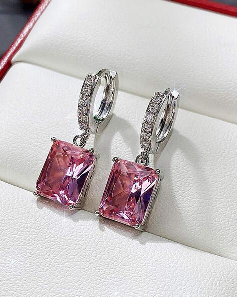 Pink Sapphire Drop Earrings丨Italojewelry