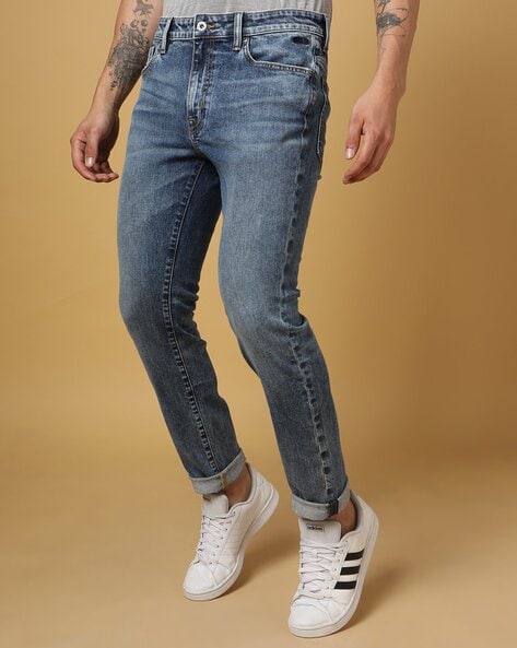 Tokyo Whiskers Blue Slim Fit Jeans