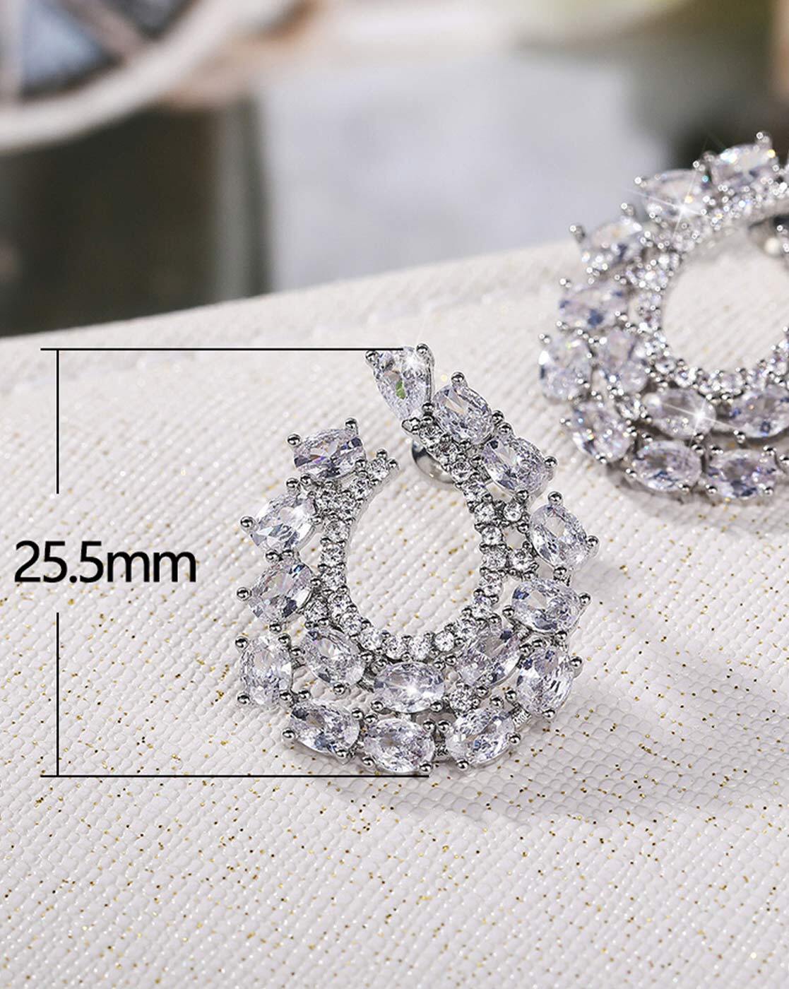 American Diamond Long Earrings, Classy at Rs 1830/pair in Mumbai | ID:  24666450230