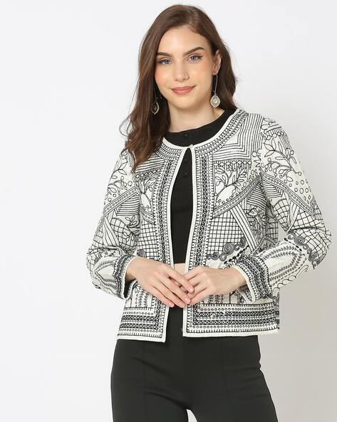 Buy Fort Collins Women Off White Solid Tailored Jacket - Jackets for Women  2400167 | Myntra