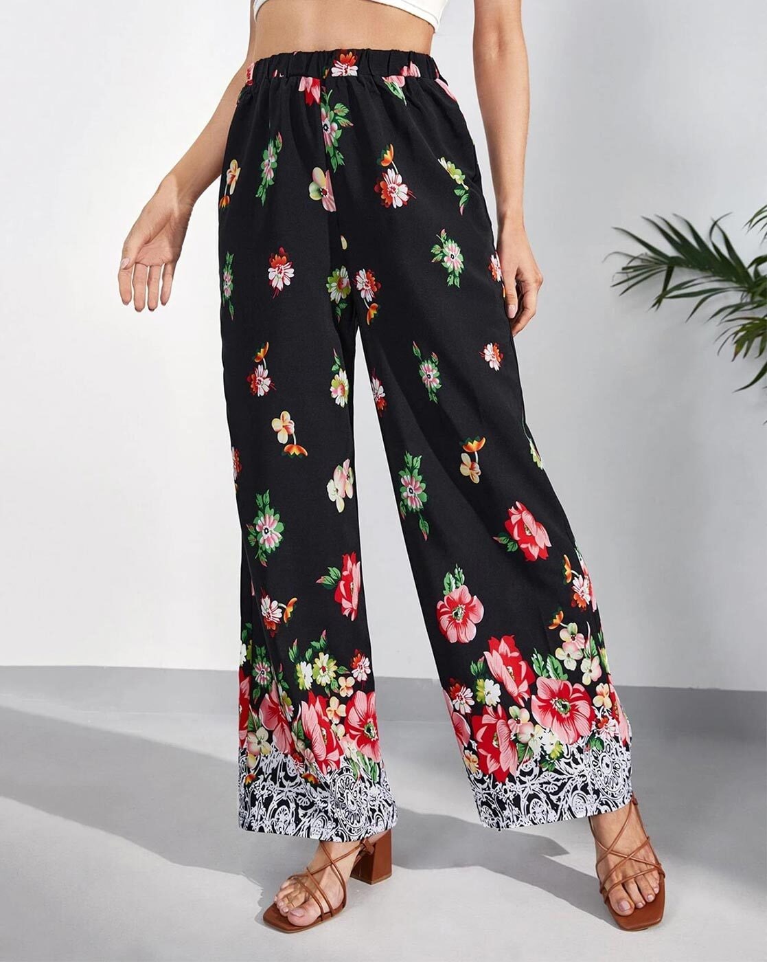 Buy Rose Blush Floral Trousers & Pants for Women by Forever New Online |  Ajio.com