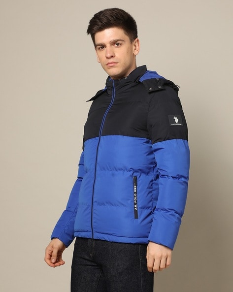 Blue polo puffer clearance jacket