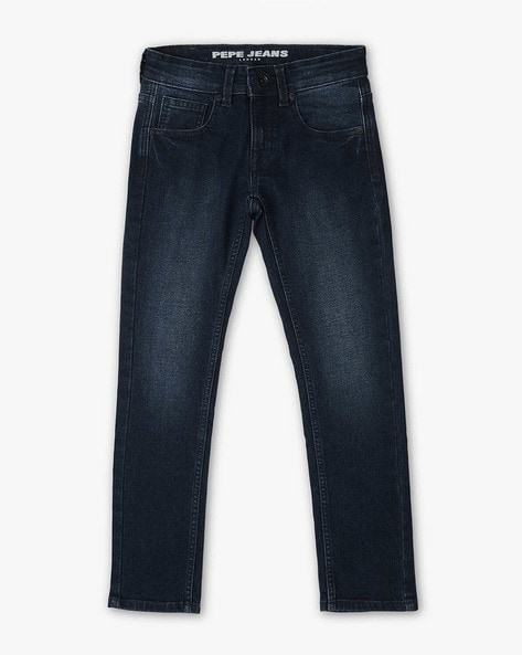 Boys Percy Cashed Lightly Washed Slim Fit Jeans